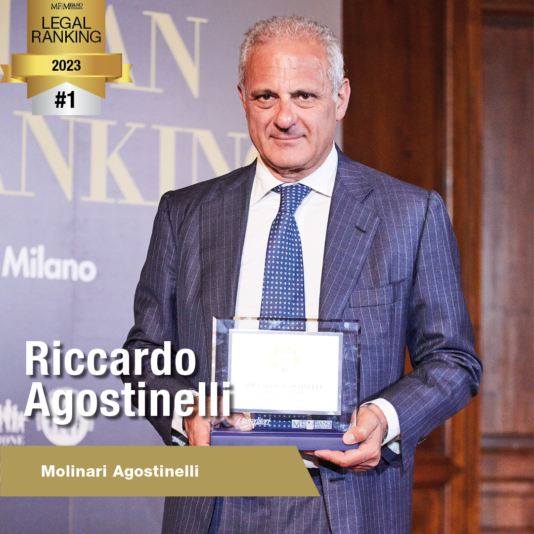Riccardo Agostinelli riceve il premio Restructuring & Insolvency alla Milano Finanza Legal Week 2023